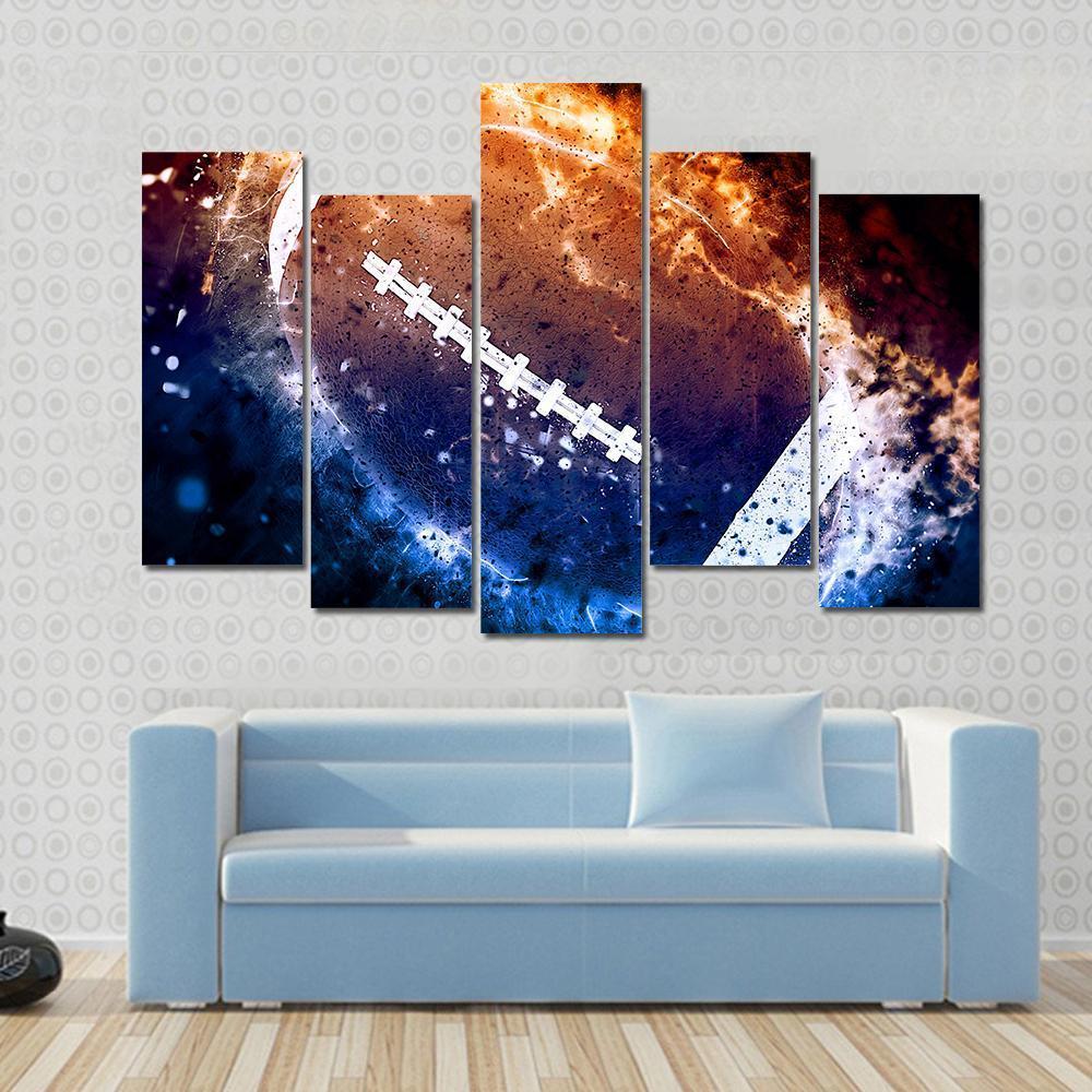 American Football Canvas Wall Art-5 Pop-Gallery Wrap-47&quot; x 32&quot;-Tiaracle