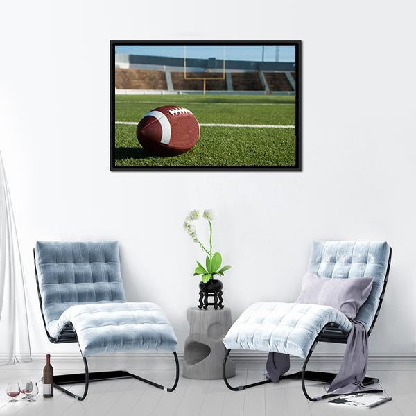American Football On Field Panoramic Canvas Wall Art-1 Piece-36&quot; x 12&quot;-Tiaracle