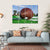 American Football On Find With Goal Posts Canvas Wall Art-4 Horizontal-Gallery Wrap-34" x 24"-Tiaracle