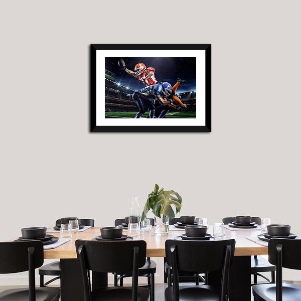 American Football Players In Action Canvas Wall Art-5 Horizontal-Gallery Wrap-22" x 12"-Tiaracle