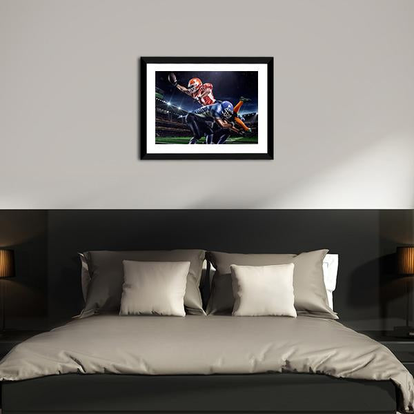 American Football Players In Action Canvas Wall Art-3 Horizontal-Gallery Wrap-25&quot; x 16&quot;-Tiaracle