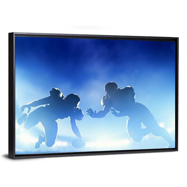 American Football Players In Game Canvas Wall Art-3 Horizontal-Gallery Wrap-25" x 16"-Tiaracle