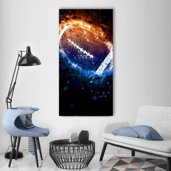American Football Vertical Canvas Wall Art-1 Vertical-Gallery Wrap-12&quot; x 24&quot;-Tiaracle