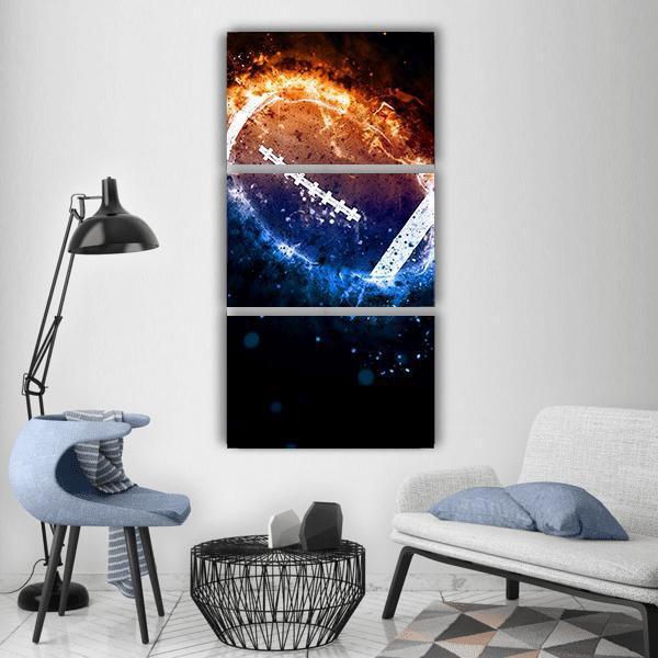 American Football Vertical Canvas Wall Art-3 Vertical-Gallery Wrap-12&quot; x 25&quot;-Tiaracle