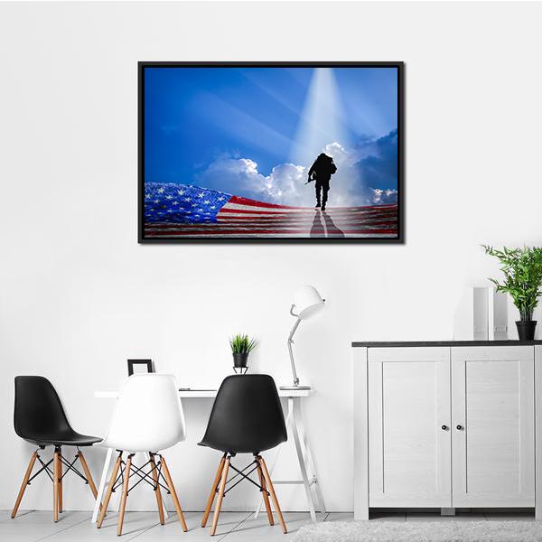 American Hero Panoramic Canvas Wall Art-1 Piece-36" x 12"-Tiaracle