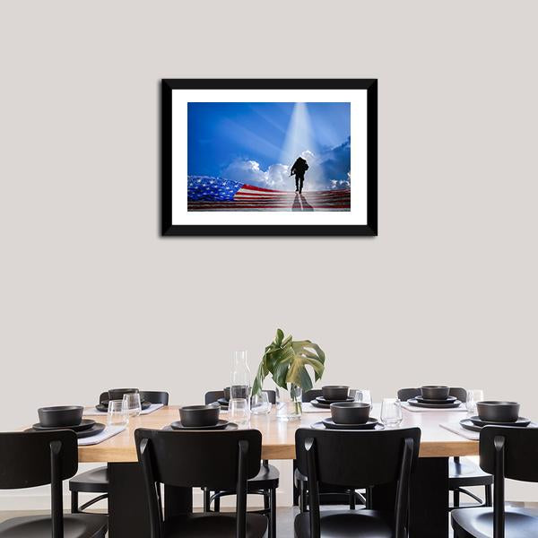 American Hero Panoramic Canvas Wall Art-1 Piece-36" x 12"-Tiaracle
