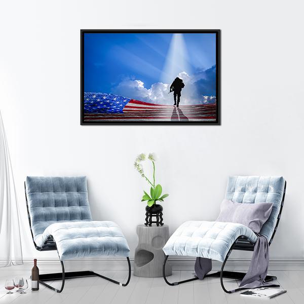 American Hero Panoramic Canvas Wall Art-1 Piece-36" x 12"-Tiaracle