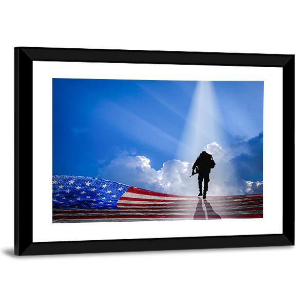 American Hero Vertical Canvas Wall Art-3 Vertical-Gallery Wrap-12" x 25"-Tiaracle