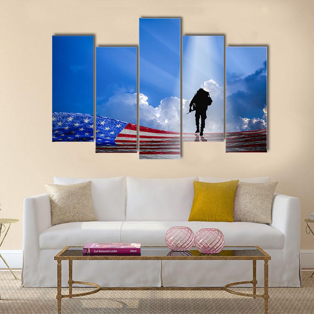 American Hero Canvas Wall Art-5 Pop-Gallery Wrap-32" x 21"-Tiaracle