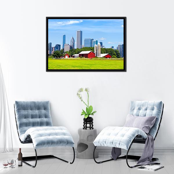 American Red Farm Canvas Wall Art-3 Horizontal-Gallery Wrap-25&quot; x 16&quot;-Tiaracle