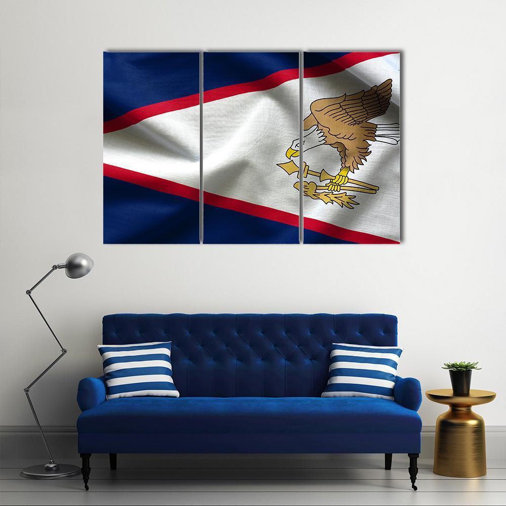 American Samoa Flag Canvas Wall Art-4 Pop-Gallery Wrap-50" x 32"-Tiaracle
