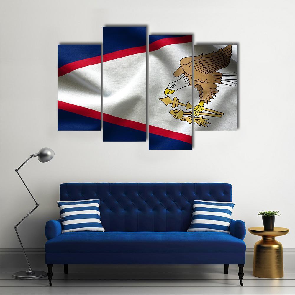 American Samoa Flag Canvas Wall Art-4 Pop-Gallery Wrap-50&quot; x 32&quot;-Tiaracle