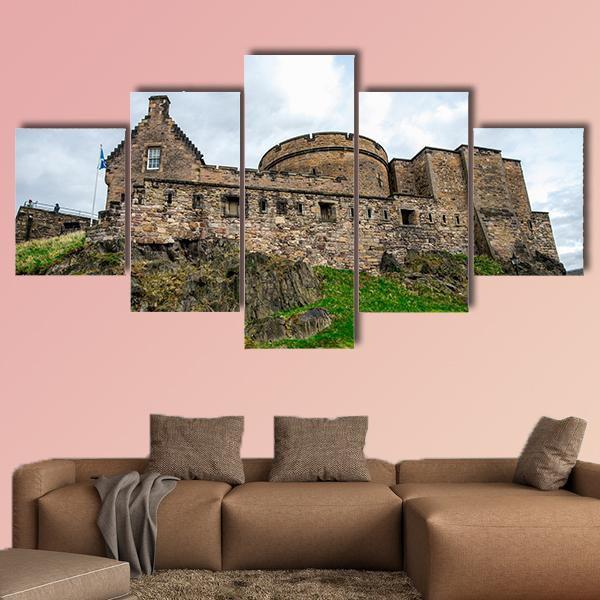 Inner View Of Edinburgh Castle Canvas Wall Art-5 Star-Gallery Wrap-62" x 32"-Tiaracle