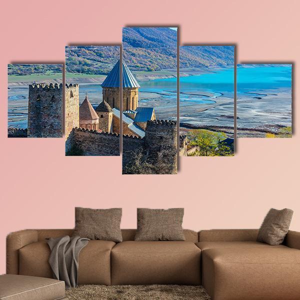 Ananuri Castle Canvas Wall Art-5 Star-Gallery Wrap-62" x 32"-Tiaracle