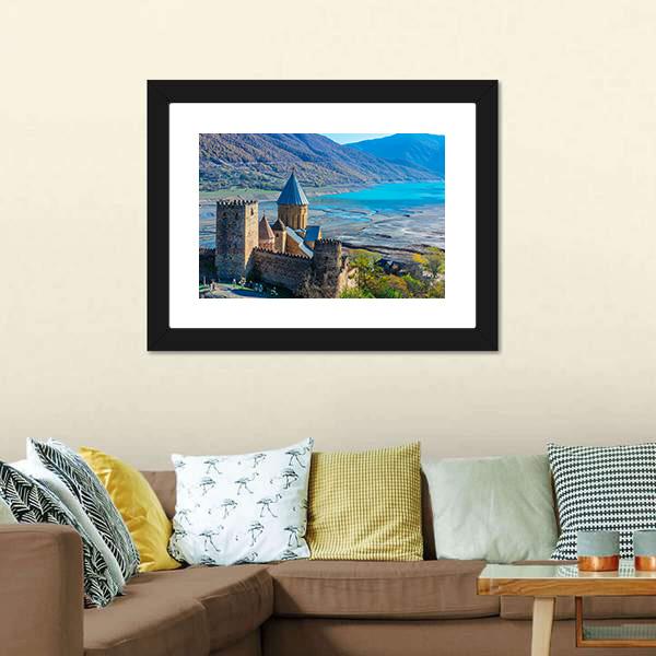 Ananuri Castle Canvas Wall Art-1 Piece-Framed Print-20" x 16"-Tiaracle