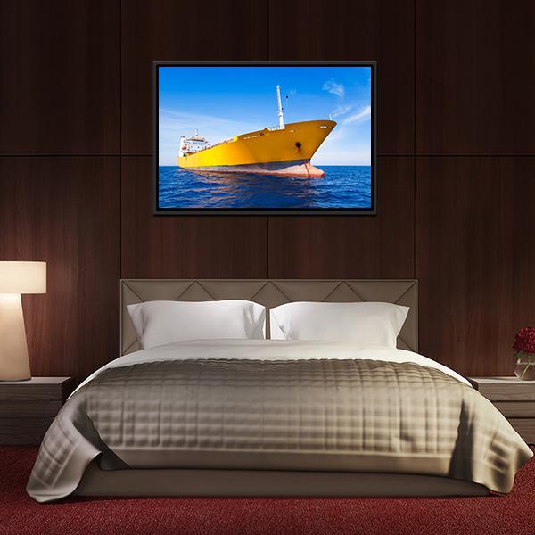 Anchor Cargo Yellow Boat Canvas Wall Art-5 Horizontal-Gallery Wrap-22" x 12"-Tiaracle