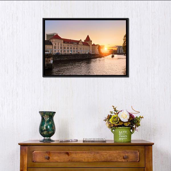 Ancient Architecture Berlin Canvas Wall Art-1 Piece-Floating Frame-24&quot; x 16&quot;-Tiaracle