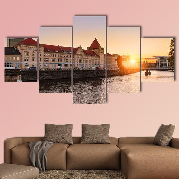 Ancient Architecture Berlin Canvas Wall Art-5 Star-Gallery Wrap-62&quot; x 32&quot;-Tiaracle