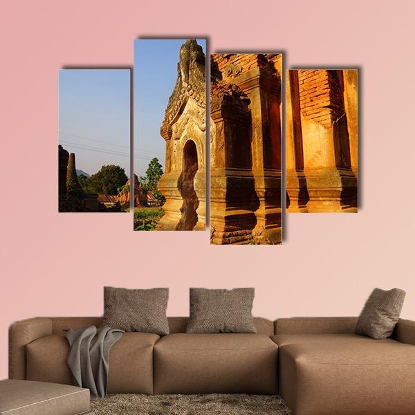 Buddhist Stupa Myanmar Canvas Wall Art-4 Pop-Gallery Wrap-50" x 32"-Tiaracle