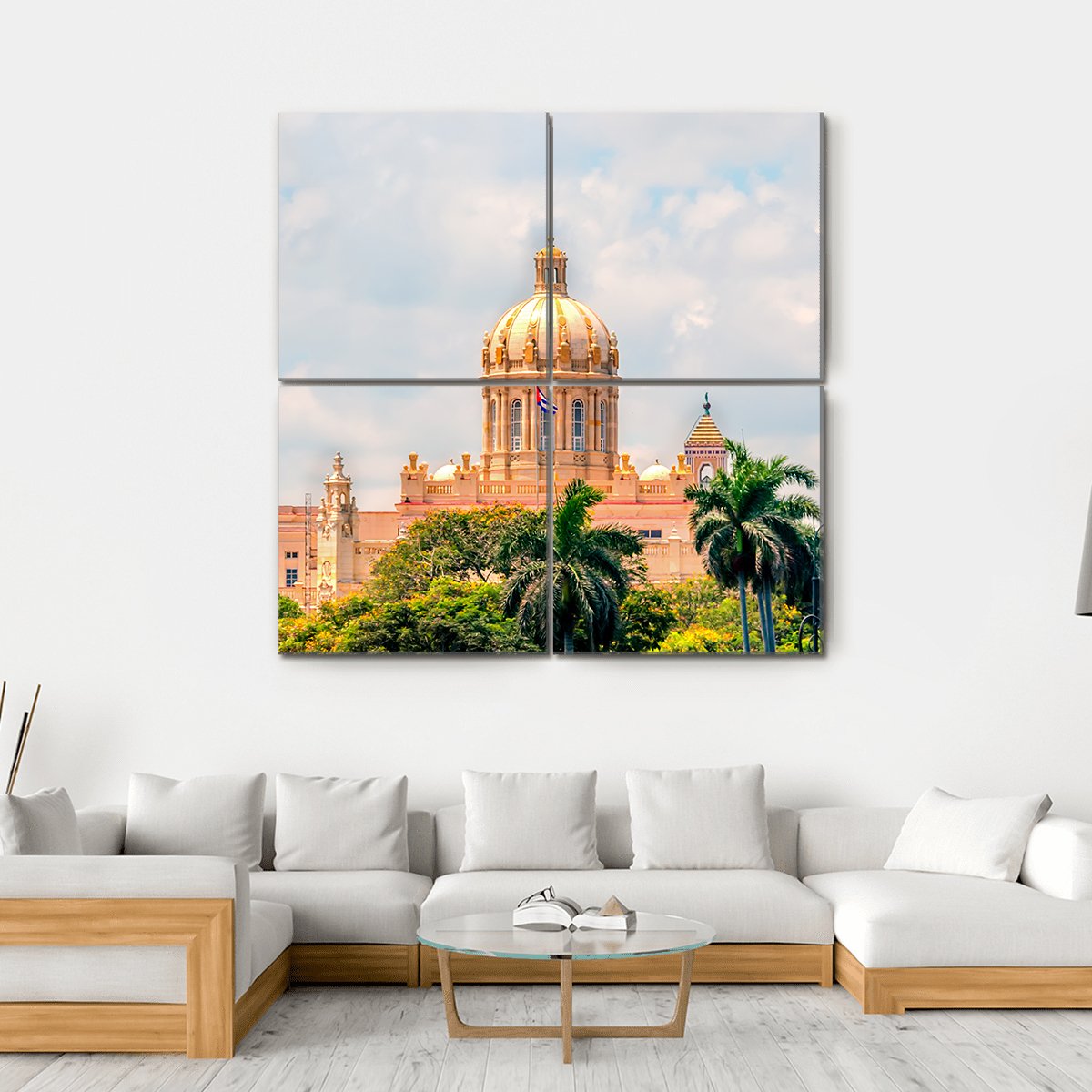 Ancient Building In Cuba Canvas Wall Art-4 Square-Gallery Wrap-17" x 17"-Tiaracle