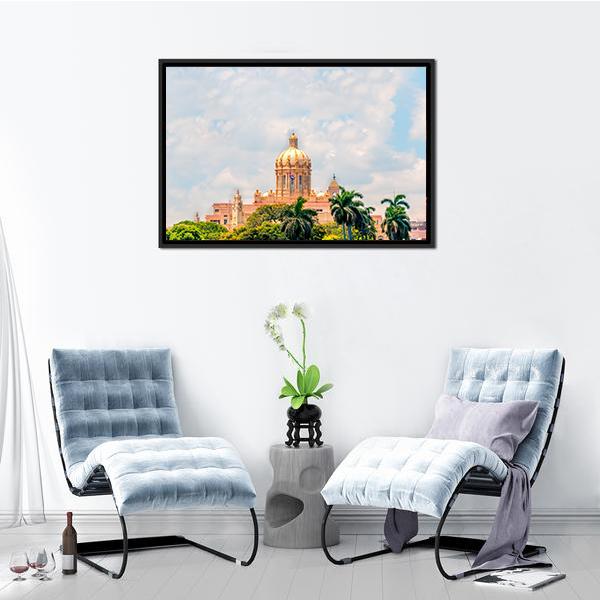 Ancient Building In Cuba Canvas Wall Art-3 Horizontal-Gallery Wrap-25" x 16"-Tiaracle