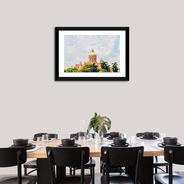 Ancient Building In Cuba Canvas Wall Art-1 Piece-Framed Print-20" x 16"-Tiaracle
