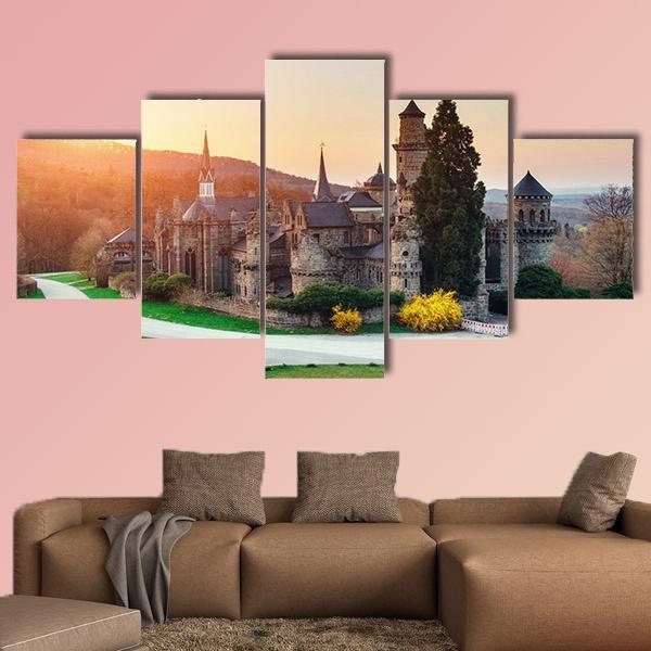 Castle In Germany Canvas Wall Art-5 Star-Gallery Wrap-62" x 32"-Tiaracle
