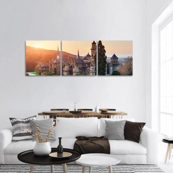 Castle in Germany Panoramic Canvas Wall Art-3 Piece-25" x 08"-Tiaracle