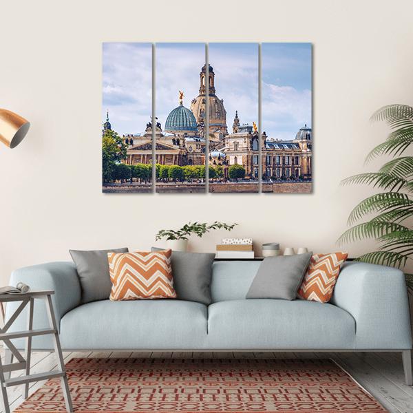 Ancient City Of Dresden Canvas Wall Art-4 Horizontal-Gallery Wrap-34" x 24"-Tiaracle