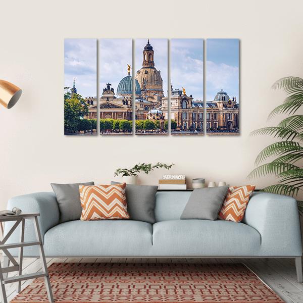 Ancient City Of Dresden Canvas Wall Art-5 Horizontal-Gallery Wrap-22" x 12"-Tiaracle