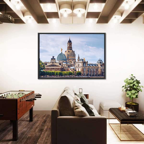 Ancient City Of Dresden Vertical Canvas Wall Art-3 Vertical-Gallery Wrap-12" x 25"-Tiaracle