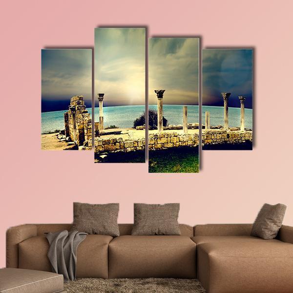 Ancient Greek City Ruins Canvas Wall Art-4 Pop-Gallery Wrap-50" x 32"-Tiaracle