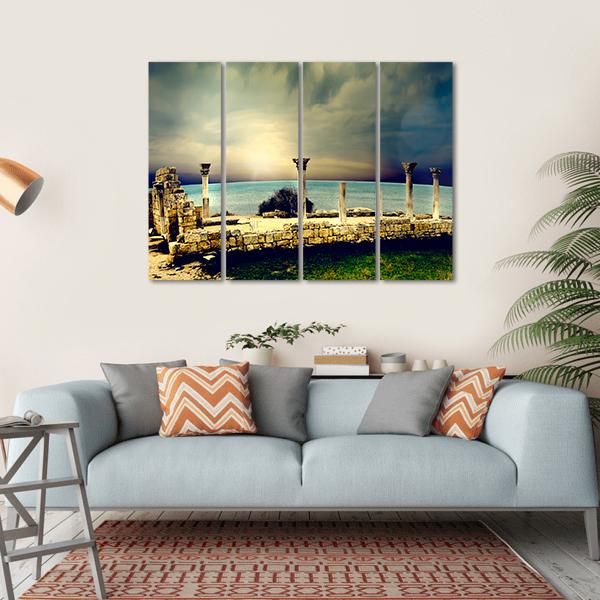 Ancient Greek City Ruins Canvas Wall Art-4 Horizontal-Gallery Wrap-34" x 24"-Tiaracle