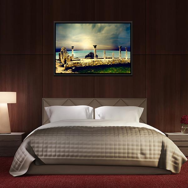 Ancient Greek City Ruins Canvas Wall Art-3 Horizontal-Gallery Wrap-25" x 16"-Tiaracle
