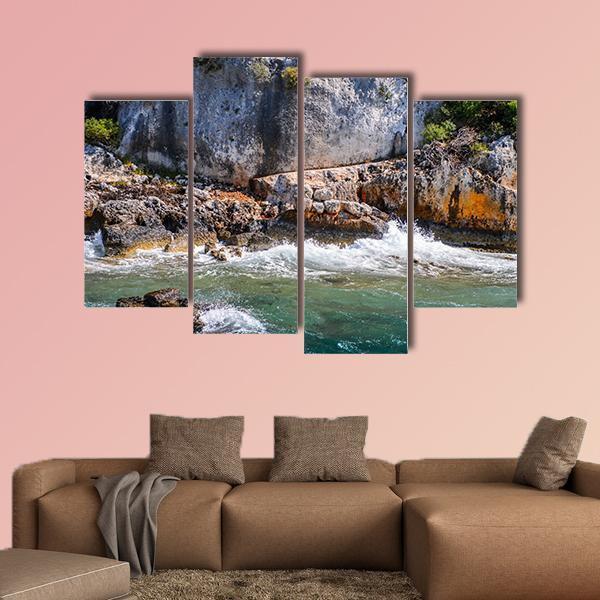 The Kekova Island Canvas Wall Art-4 Pop-Gallery Wrap-50" x 32"-Tiaracle