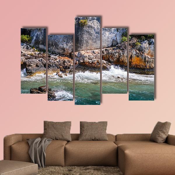 The Kekova Island Canvas Wall Art-5 Pop-Gallery Wrap-47" x 32"-Tiaracle