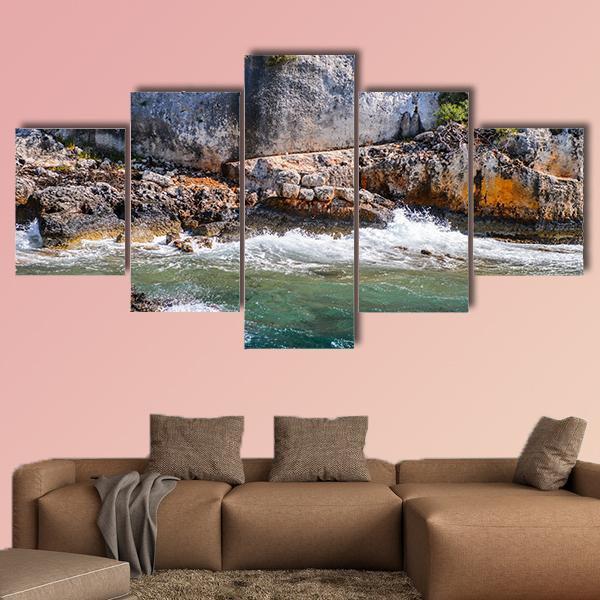 The Kekova Island Canvas Wall Art-5 Star-Gallery Wrap-62" x 32"-Tiaracle