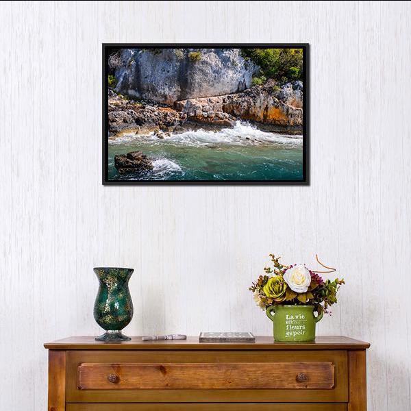 The Kekova Island Canvas Wall Art-1 Piece-Floating Frame-24" x 16"-Tiaracle