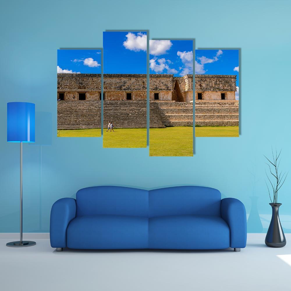 Ancient Maya City Canvas Wall Art-4 Pop-Gallery Wrap-50" x 32"-Tiaracle