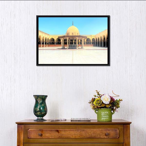 Ancient Mosque In Old Cairo Canvas Wall Art-1 Piece-Floating Frame-36" x 24"-Tiaracle
