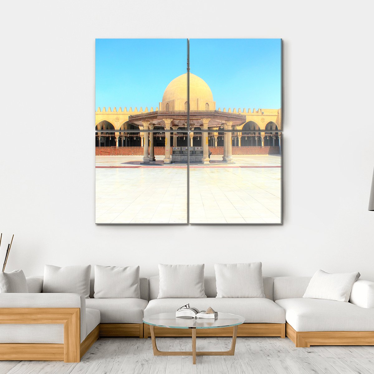 Ancient Mosque In Old Cairo Canvas Wall Art-4 Square-Gallery Wrap-17" x 17"-Tiaracle