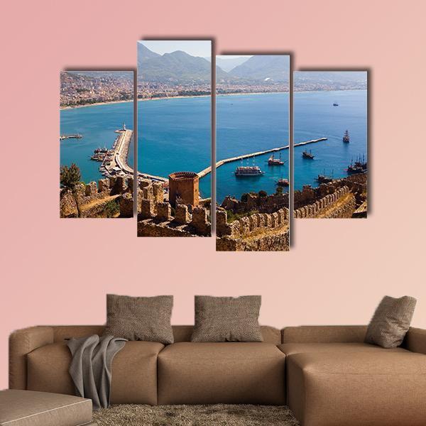 Red Tower Turkey Canvas Wall Art-4 Pop-Gallery Wrap-50" x 32"-Tiaracle