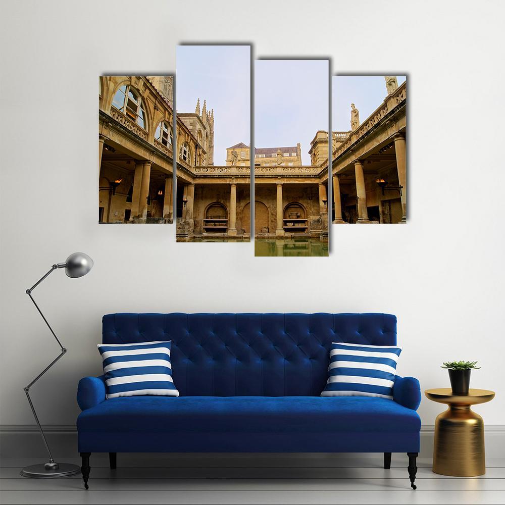 Ancient Roman Baths Canvas Wall Art-4 Pop-Gallery Wrap-50" x 32"-Tiaracle