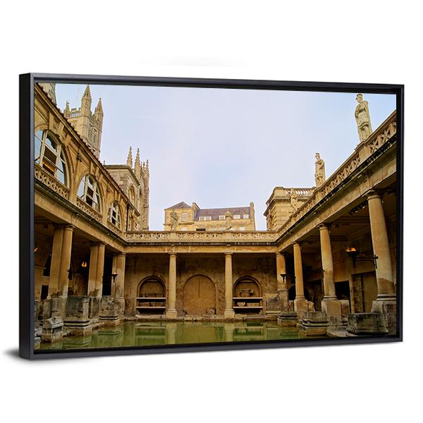 Ancient Roman Baths Canvas Wall Art-3 Horizontal-Gallery Wrap-25" x 16"-Tiaracle