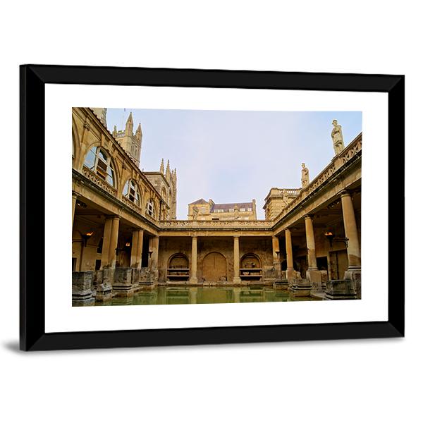 Ancient Roman Baths Canvas Wall Art-3 Horizontal-Gallery Wrap-25" x 16"-Tiaracle
