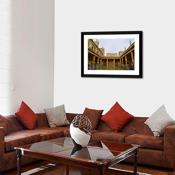 Ancient Roman Baths Canvas Wall Art-3 Horizontal-Gallery Wrap-25" x 16"-Tiaracle