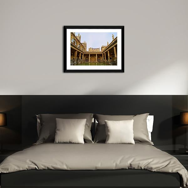 Ancient Roman Baths Canvas Wall Art-3 Horizontal-Gallery Wrap-25" x 16"-Tiaracle