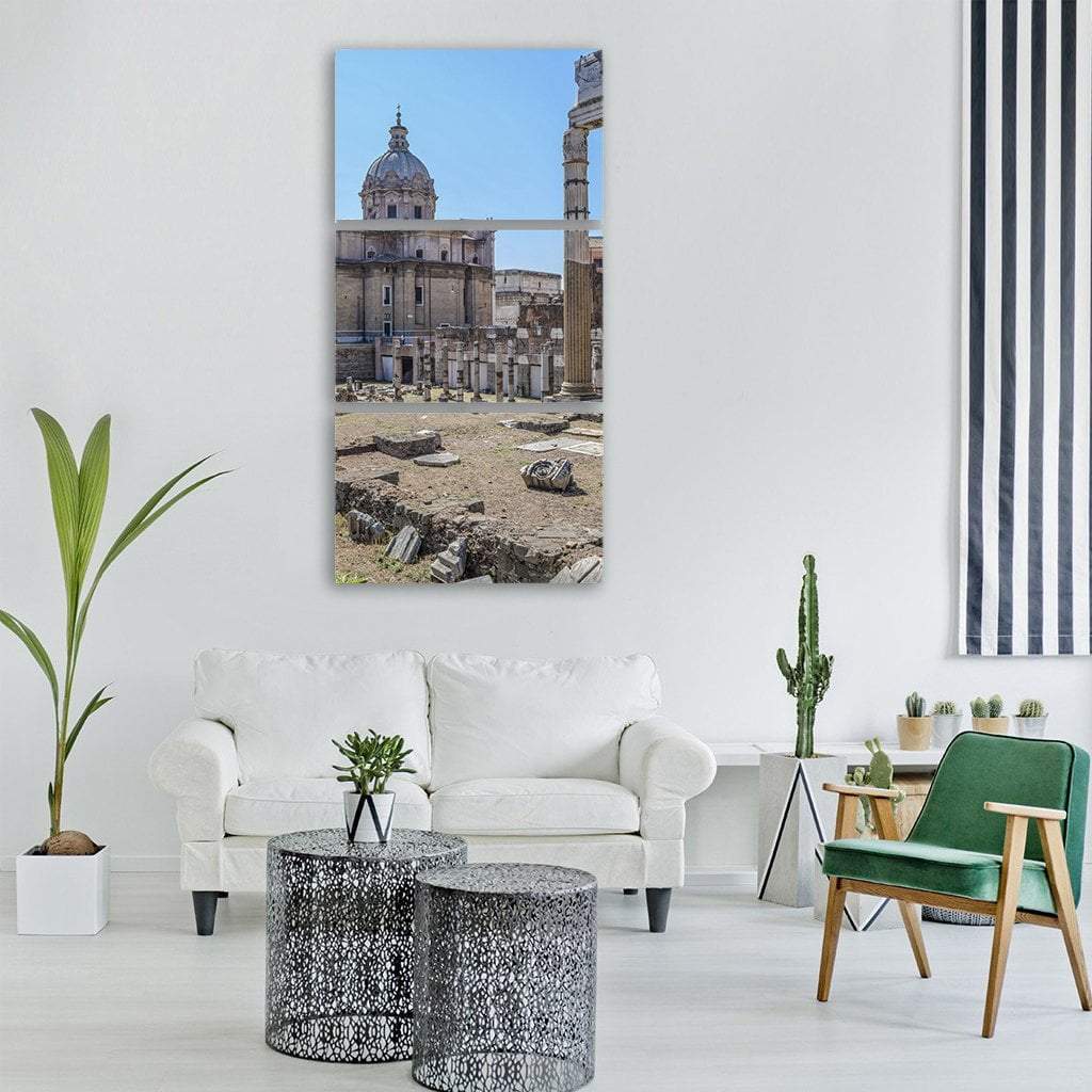 Ancient Rome Vertical Canvas Wall Art-3 Vertical-Gallery Wrap-12" x 25"-Tiaracle