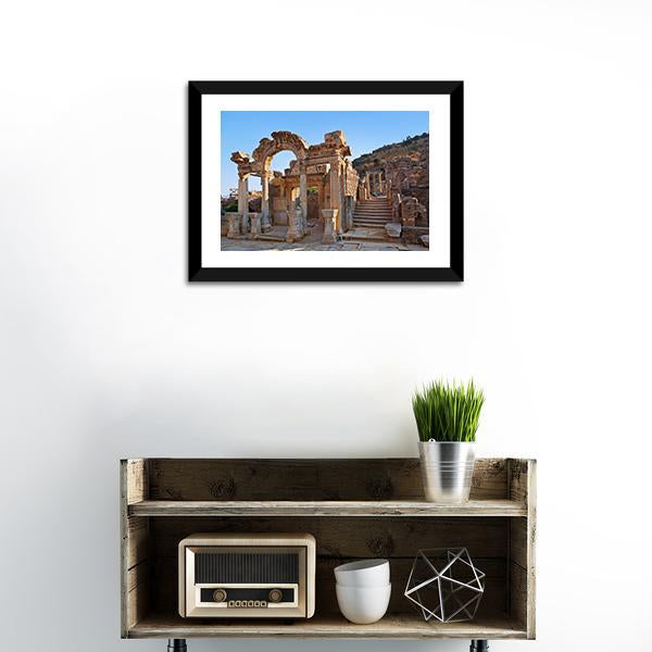 Ancient Ruins In Ephesus Turkey Canvas Wall Art-1 Piece-Framed Print-30" x 20"-Tiaracle