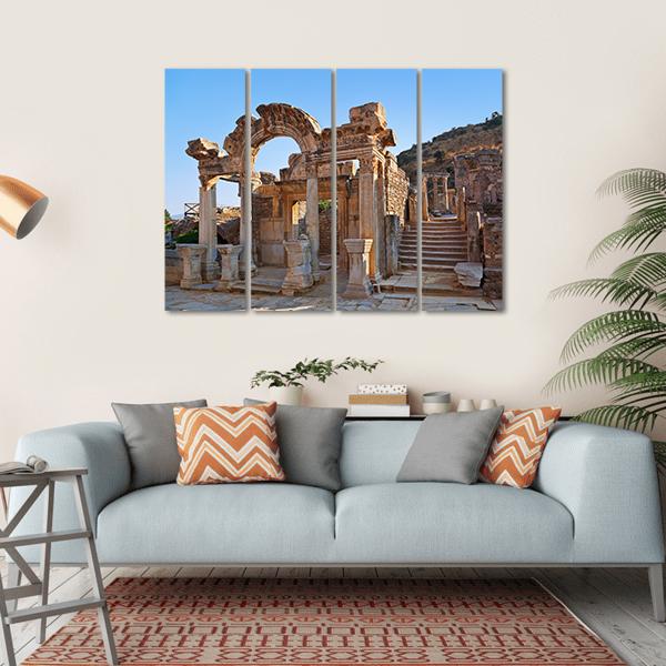 Ancient Ruins In Ephesus Turkey Canvas Wall Art-4 Horizontal-Gallery Wrap-34" x 24"-Tiaracle